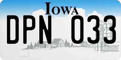 IA license plate DPN033