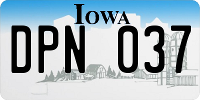 IA license plate DPN037