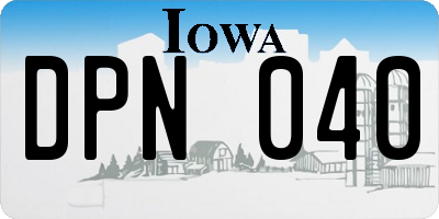 IA license plate DPN040