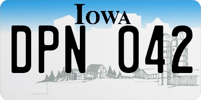 IA license plate DPN042