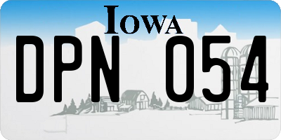 IA license plate DPN054