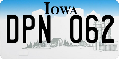 IA license plate DPN062