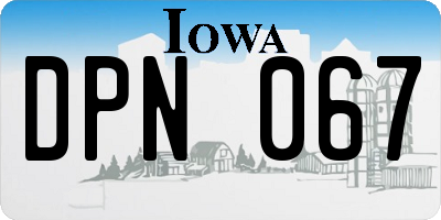 IA license plate DPN067