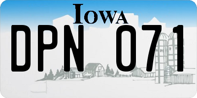 IA license plate DPN071