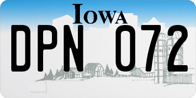 IA license plate DPN072