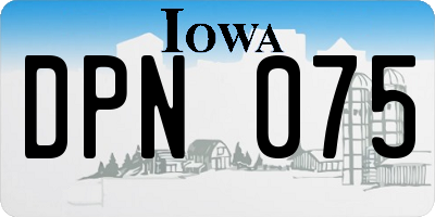IA license plate DPN075