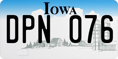IA license plate DPN076