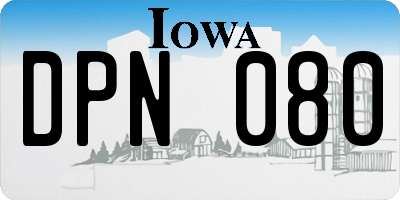 IA license plate DPN080