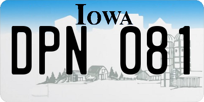 IA license plate DPN081