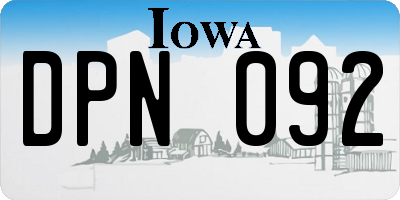 IA license plate DPN092