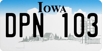 IA license plate DPN103