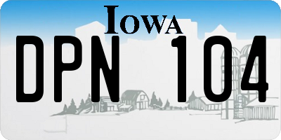 IA license plate DPN104