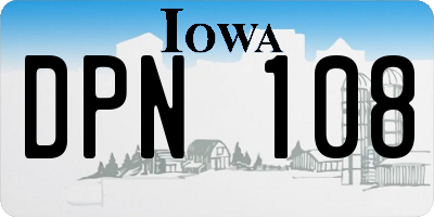 IA license plate DPN108