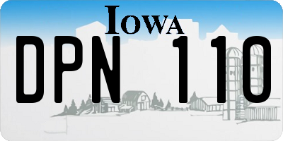 IA license plate DPN110