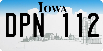 IA license plate DPN112