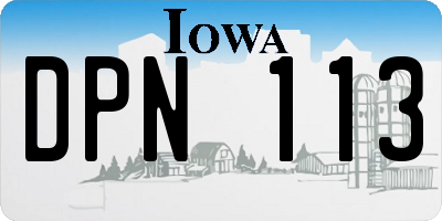 IA license plate DPN113