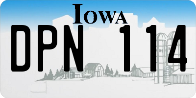 IA license plate DPN114