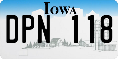 IA license plate DPN118