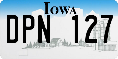 IA license plate DPN127