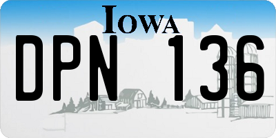 IA license plate DPN136