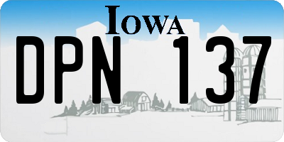 IA license plate DPN137