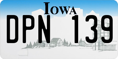 IA license plate DPN139