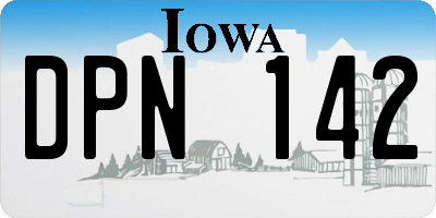 IA license plate DPN142