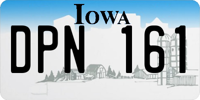 IA license plate DPN161