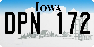IA license plate DPN172