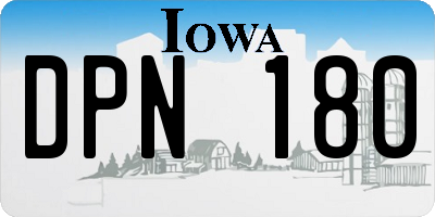 IA license plate DPN180