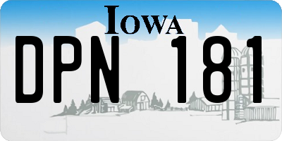 IA license plate DPN181