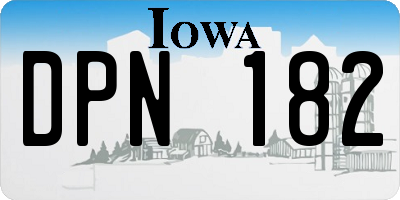 IA license plate DPN182