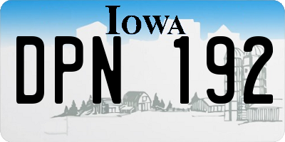 IA license plate DPN192