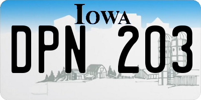 IA license plate DPN203