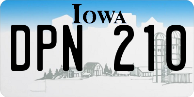 IA license plate DPN210