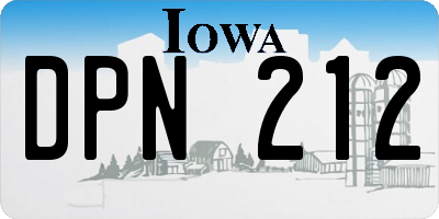 IA license plate DPN212