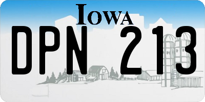 IA license plate DPN213