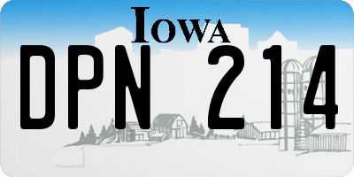 IA license plate DPN214