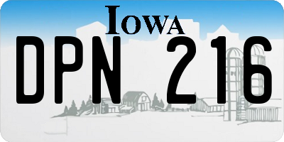 IA license plate DPN216