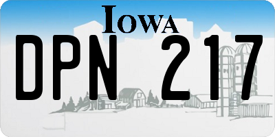 IA license plate DPN217
