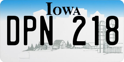 IA license plate DPN218