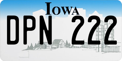 IA license plate DPN222