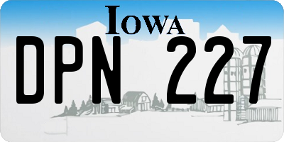 IA license plate DPN227