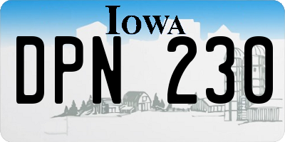 IA license plate DPN230