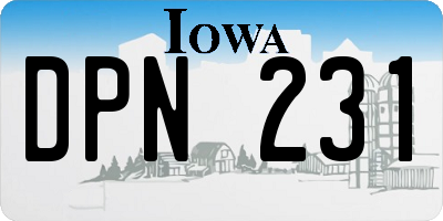 IA license plate DPN231