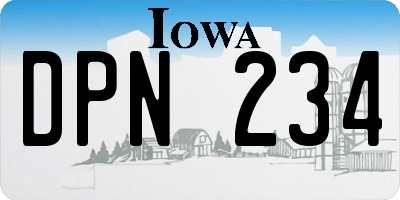 IA license plate DPN234