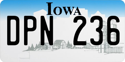 IA license plate DPN236