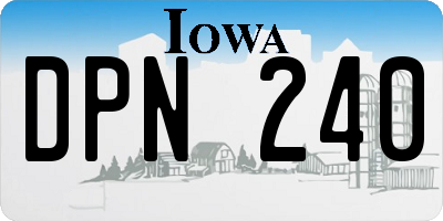 IA license plate DPN240