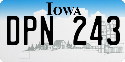 IA license plate DPN243