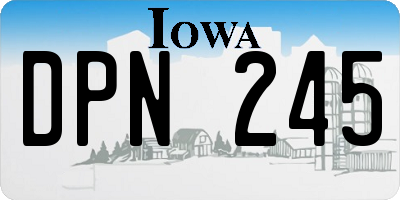 IA license plate DPN245